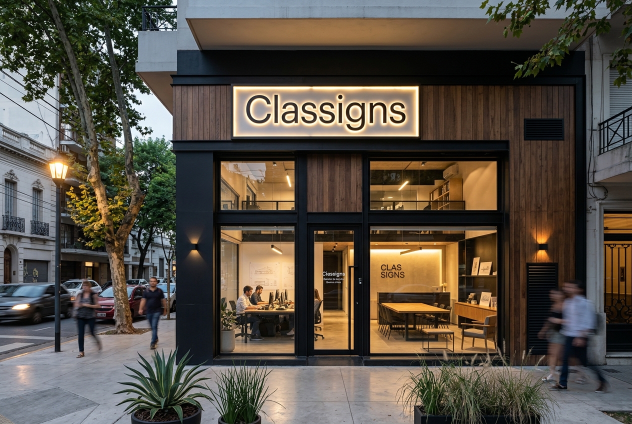 Local comercial con letrero Classigns