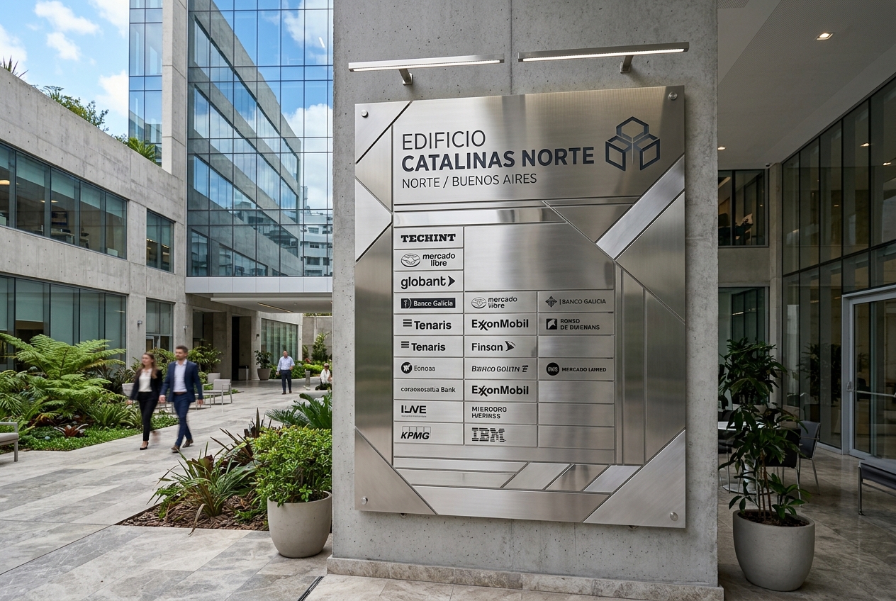 Directorio de oficinas corporativas instalado por Classigns en Buenos Aires
